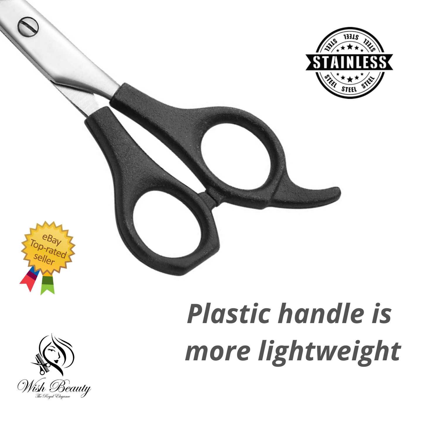 Black Handle Hairdressers Or Home Use 5.5" - Wishbeautyscissors