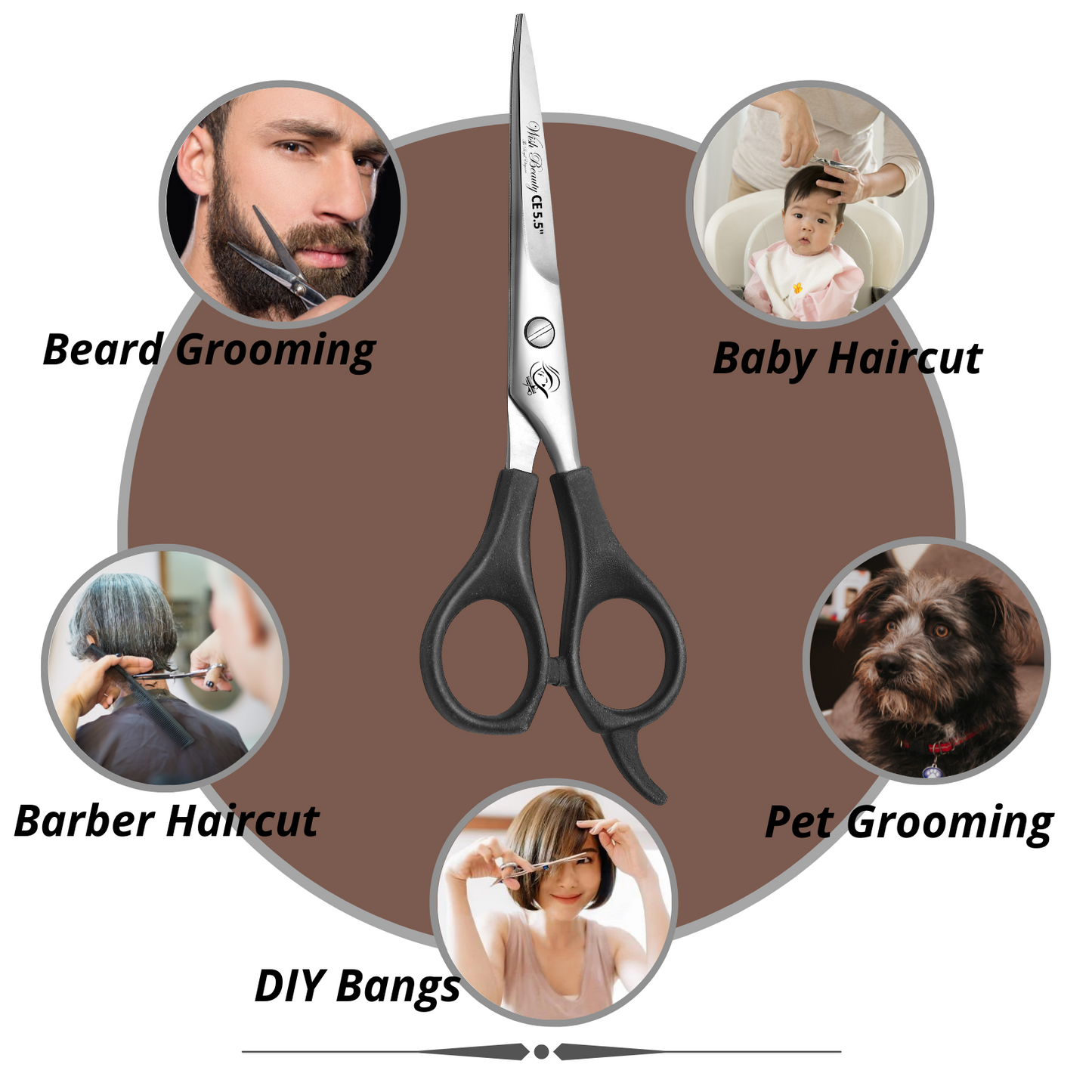 Black Handle Hairdressers Or Home Use 5.5" - Wishbeautyscissors