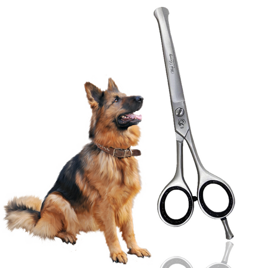 Professional Dog Grooming Shears | Pet Hair Cutting Scissors Set, with Rounded Safety Tips & Sharp Stainless-Steel Blades. for Body, Paw and Face Trimming - Wishbeautyscissors