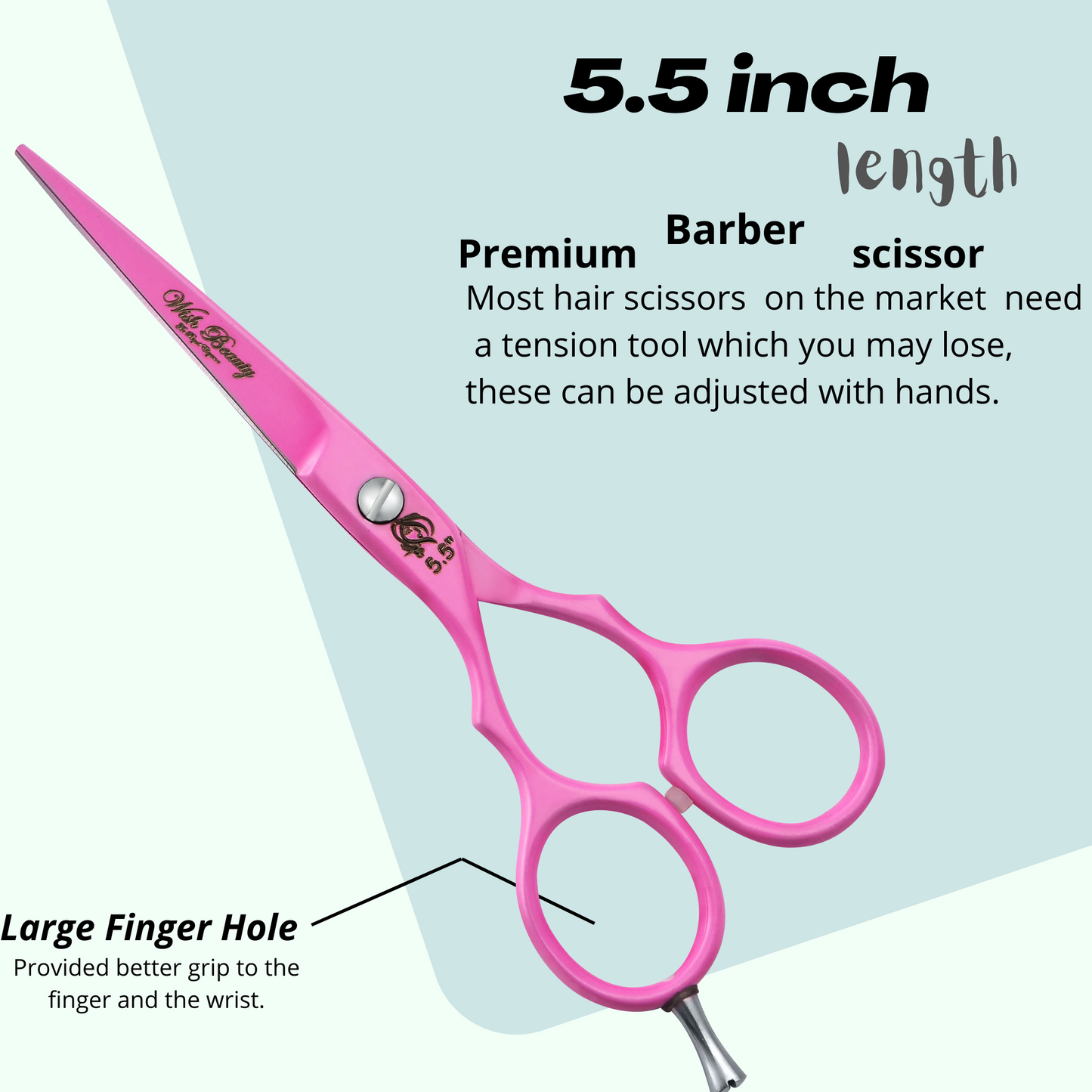 5.5" Left Hand Professional Salon Hair Cutting Scissors and Thinning Shears - Perfect for Left-handed Hairdresser - Wishbeautyscissors