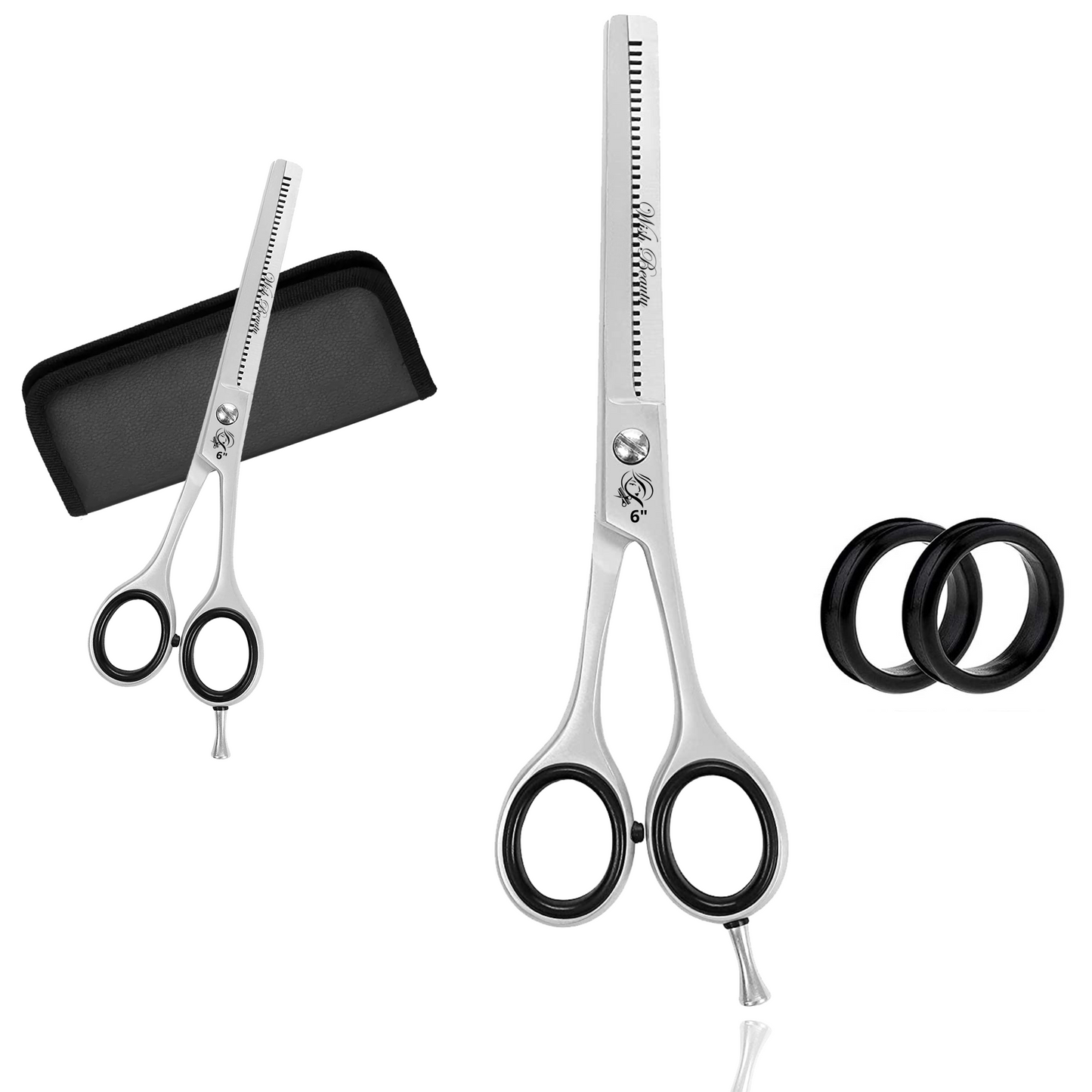 Hair Cutting Scissors Professional Home Haircutting Barber/Salon Thinning Shears Kit with Comb and Case for Men/Women - Wishbeautyscissors