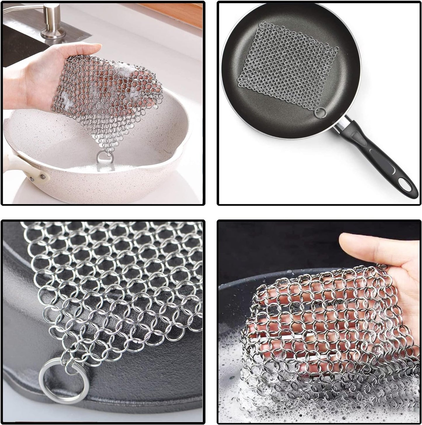 Glamified Cast Iron Cleaner – Professional-Grade Stainless Steel Scourer for Heavy-Duty Cleaning