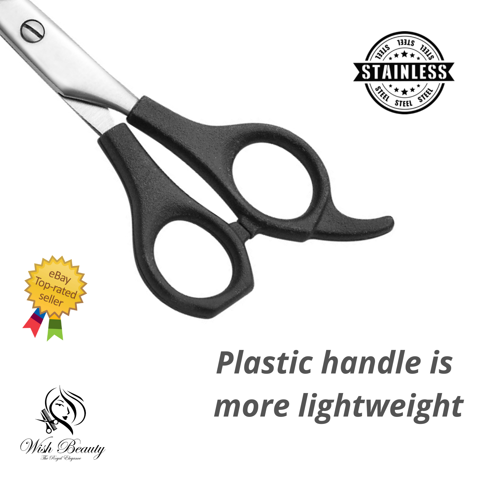 Black Handle Hairdressers  Or Home Use 5.5" - Wishbeautyscissors