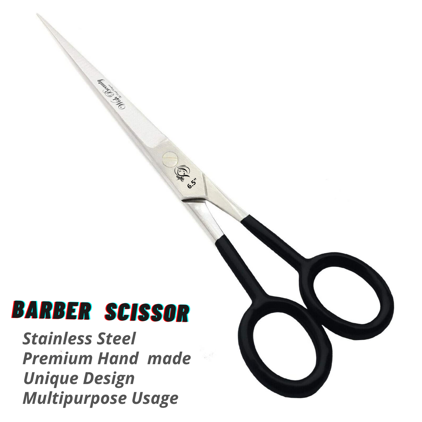 Hairdressing Scissors for Hair Cutting - Stainless Steel 6.5 inch Hair Scissors with Sharp Edge Hair Cutting Scissors - Home, Men, Women - Wishbeautyscissors