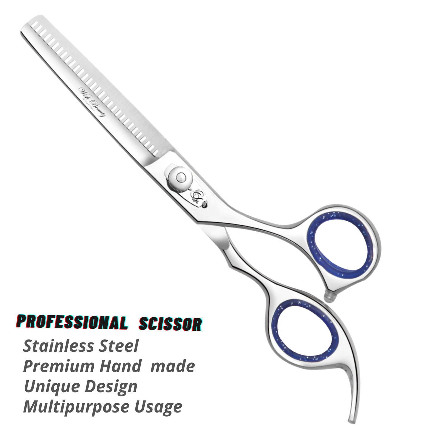 Hairdressing Left Handed Scissors 5 Inch Professional Hair Cutting Scissors and Thinning Shears with Case for Barber Salon - Wishbeautyscissors