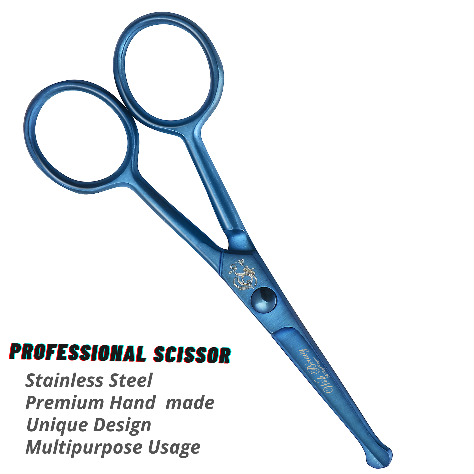 Professional Pet Grooming Scissors with Round Tip Stainless Steel Dog Eye Cutter for Dogs and Cats, Professional Grooming Tool, Size 4.5" - Wishbeautyscissors