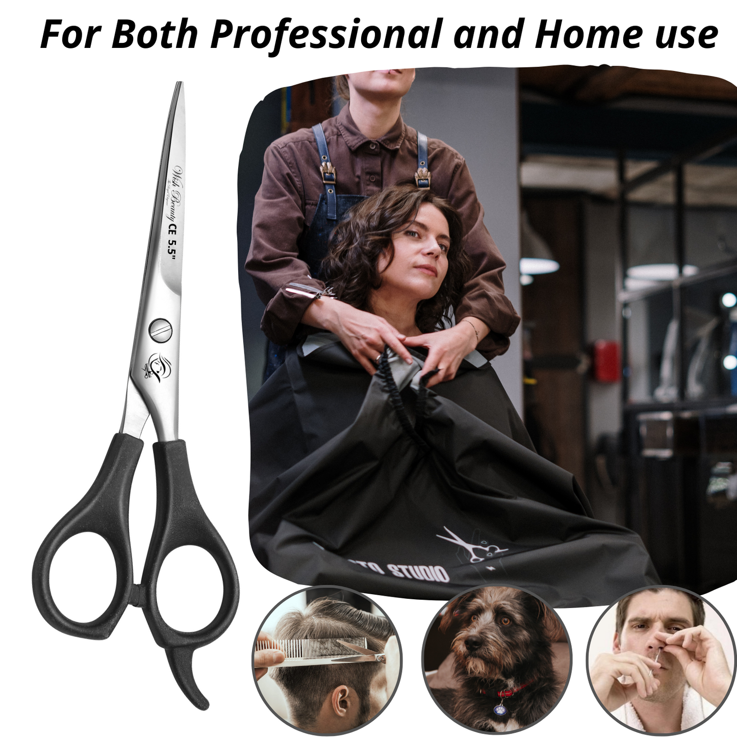 Black Handle Hairdressers  Or Home Use 5.5" - Wishbeautyscissors