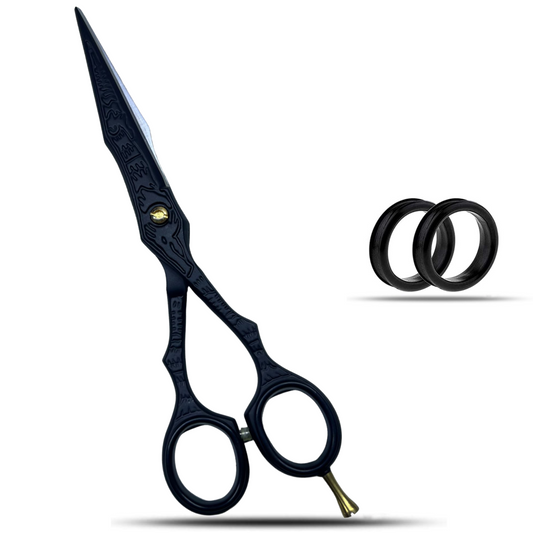 Professional Hair Cutting 5.5" Barber Scissors, Stainless Steel, with Finger rest - Wishbeautyscissors