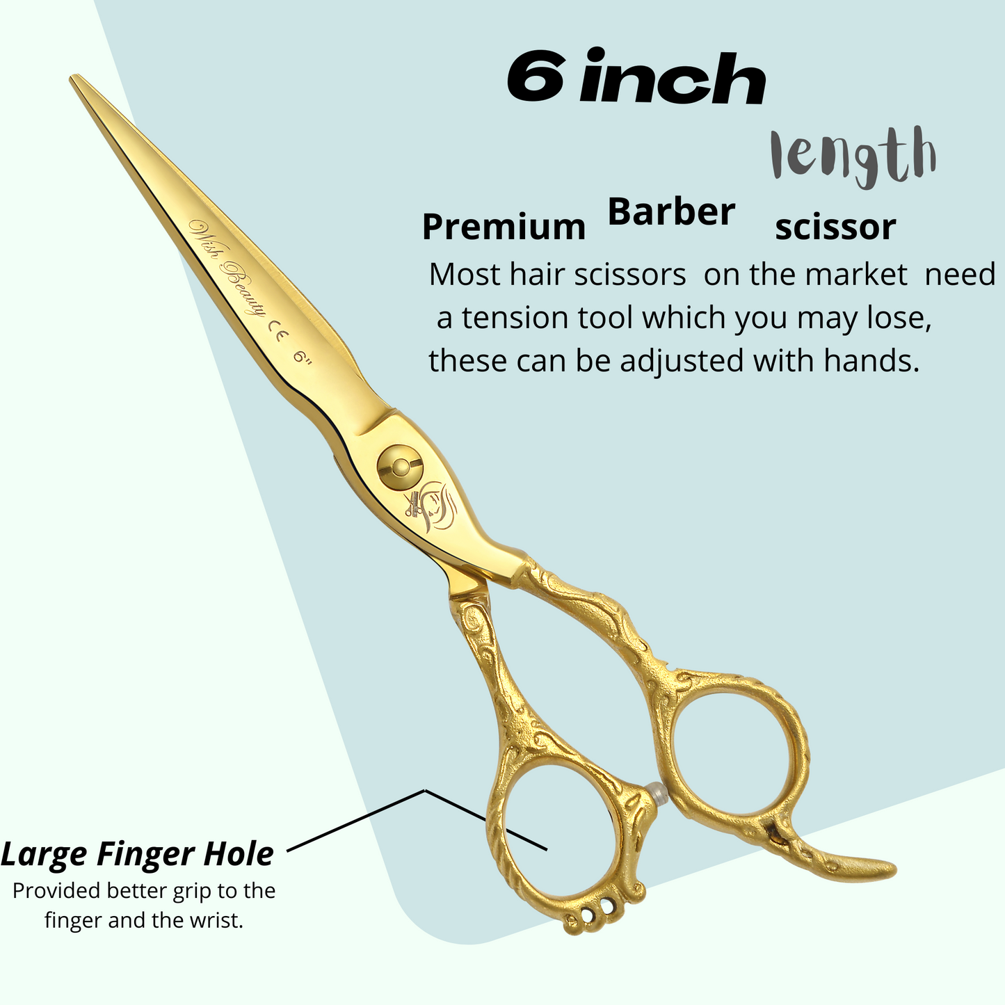 Hairdressing Scissors -Professional 6" Hair dressing Scissors Hairdressers Hair Cutting Shears – Hair Cutting Scissors - for Men and Women - Wishbeautyscissors