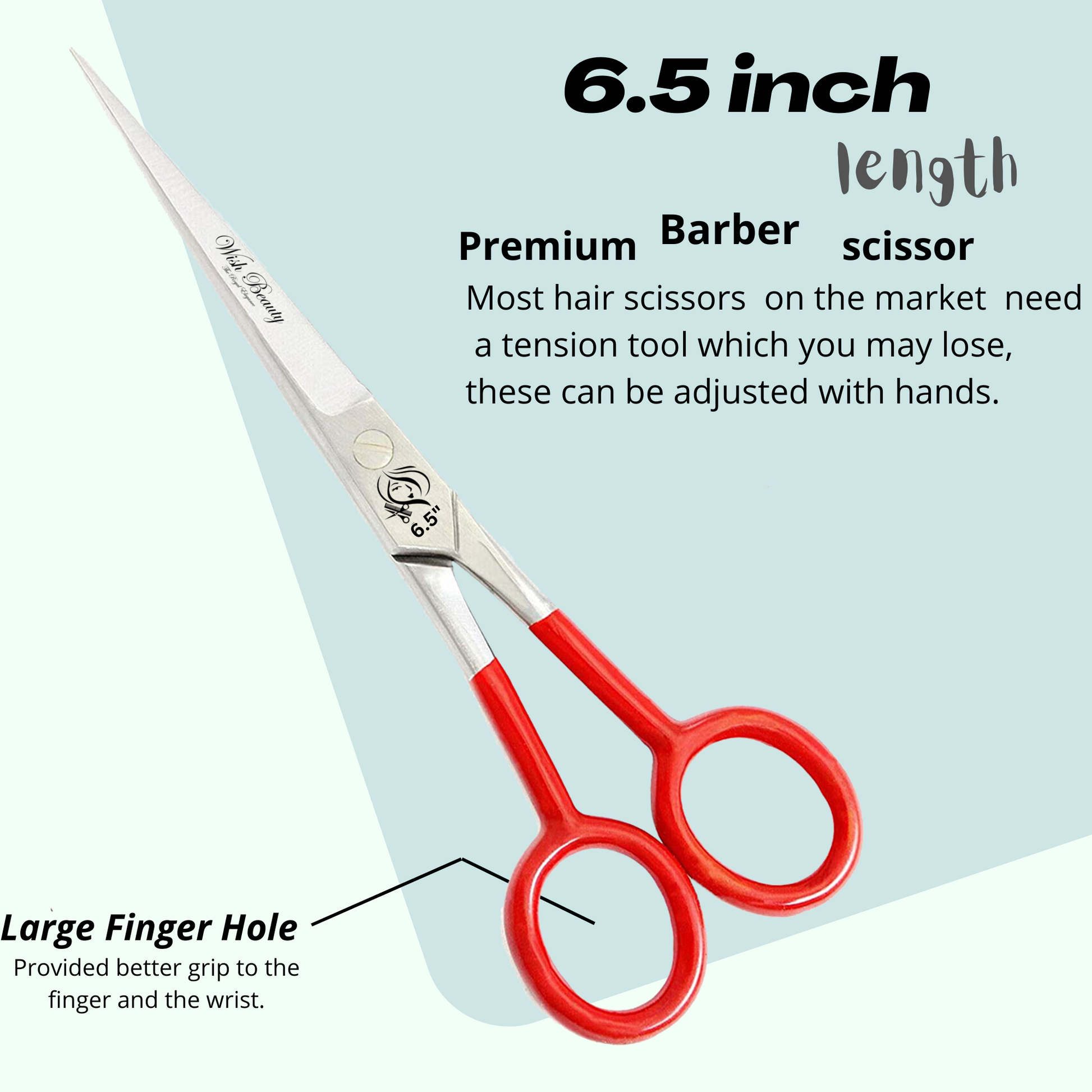 Hairdressing Scissors for Hair Cutting - Stainless Steel 6.5 inch Hair Scissors with Sharp Edge Hair Cutting Scissors - Home, Men, Women - Wishbeautyscissors