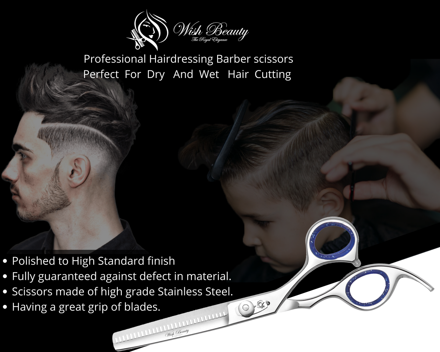 Hairdressing Left Handed Scissors 5 Inch Professional Hair Cutting Scissors and Thinning Shears with Case for Barber Salon - Wishbeautyscissors