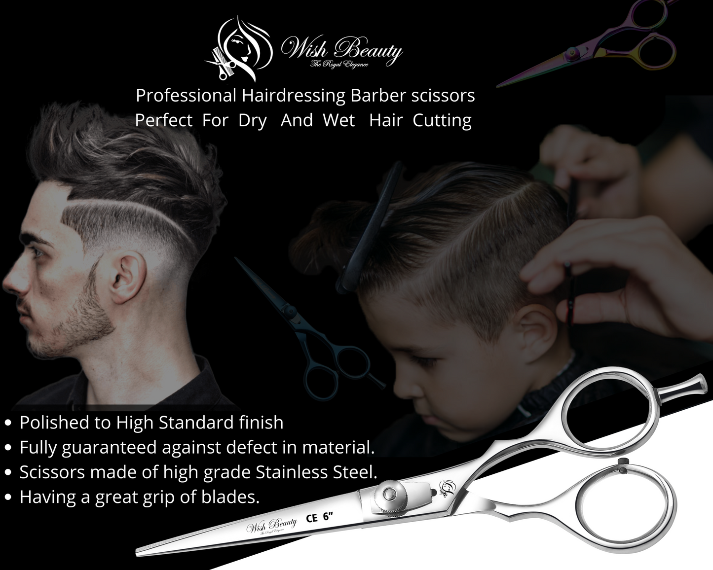 Japanese Professional Hairdressing Scissors Barber Salon Hair Cutting Shears 6” - Wishbeautyscissors