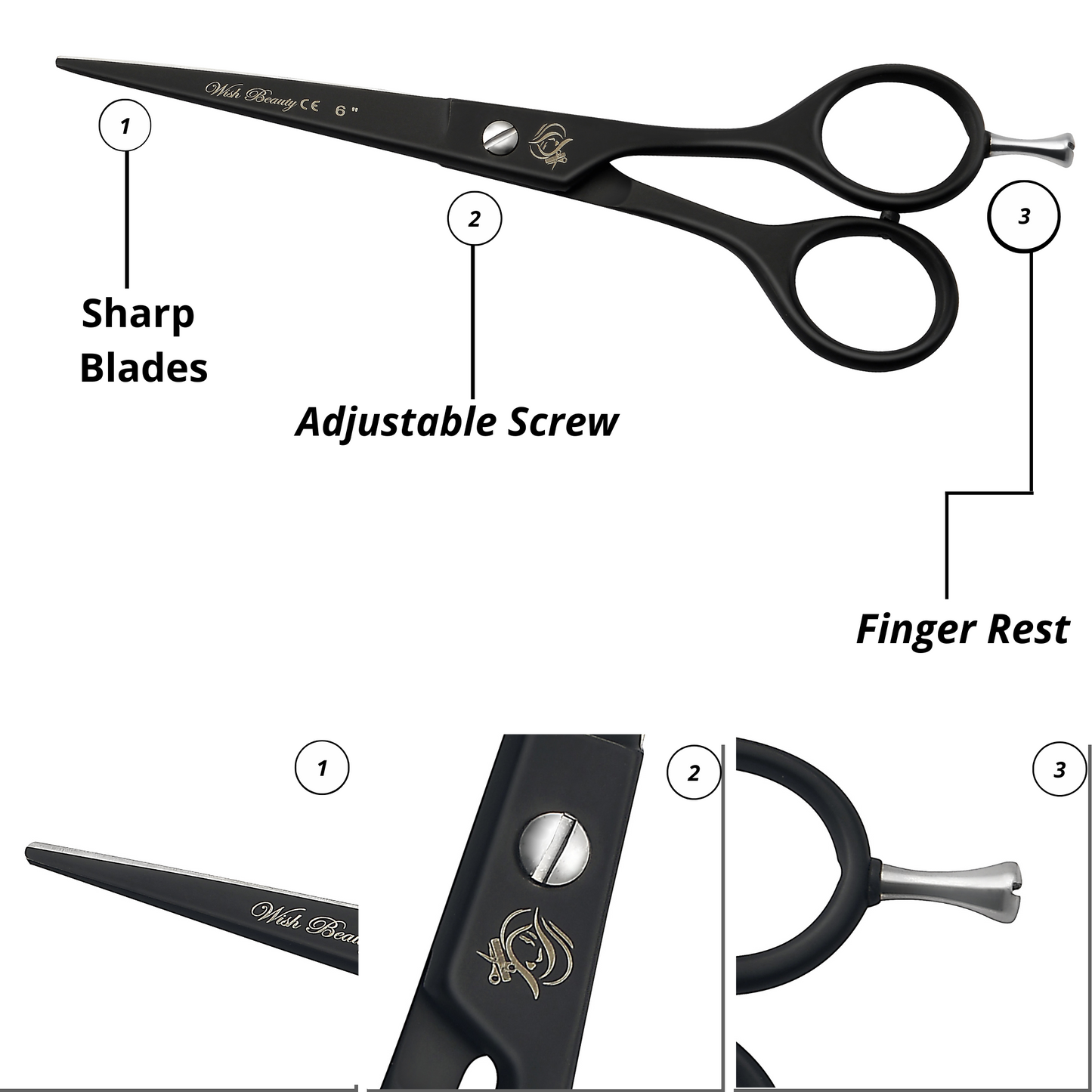 Premium Hairdressing Scissors: Barber Salon Razor Shear Scissors 6"- [SAVVY]