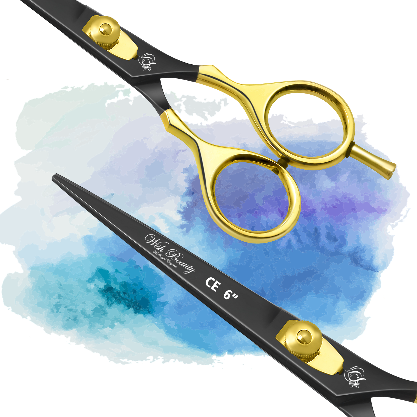 Black And Gold Superior Hairdressers Scissors 6" - Wishbeautyscissors