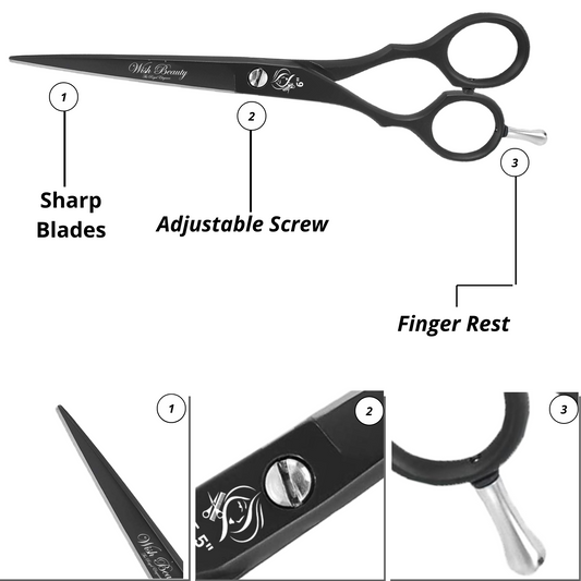 Professional Left Handed Hairdressing Scissors Barber Salon Hair Cutting 6 inch scissors - Wishbeautyscissors