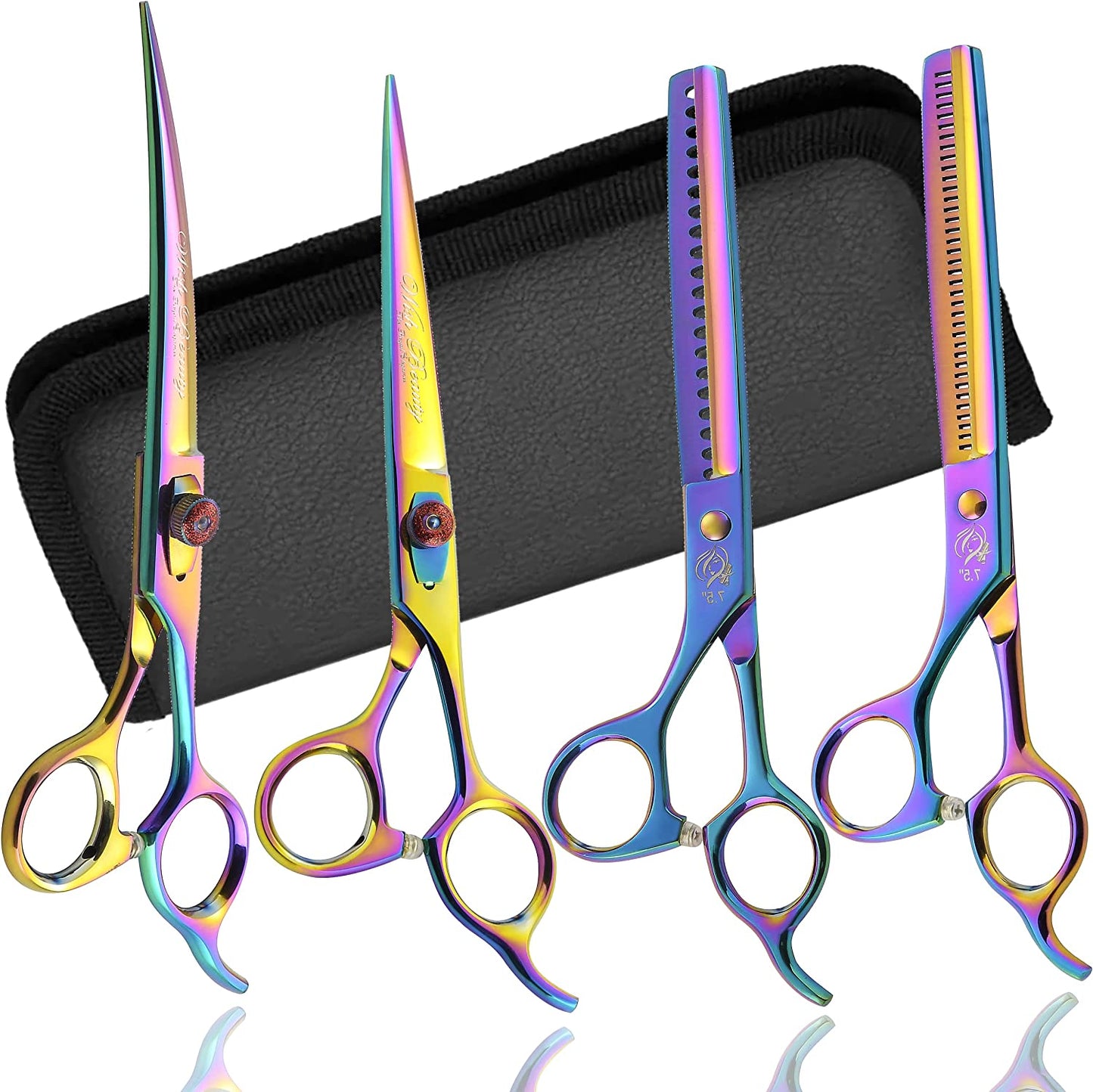 Premium 7.5" Pet Grooming Scissors Set - 4-Piece, Japanese Steel, Precision Tools