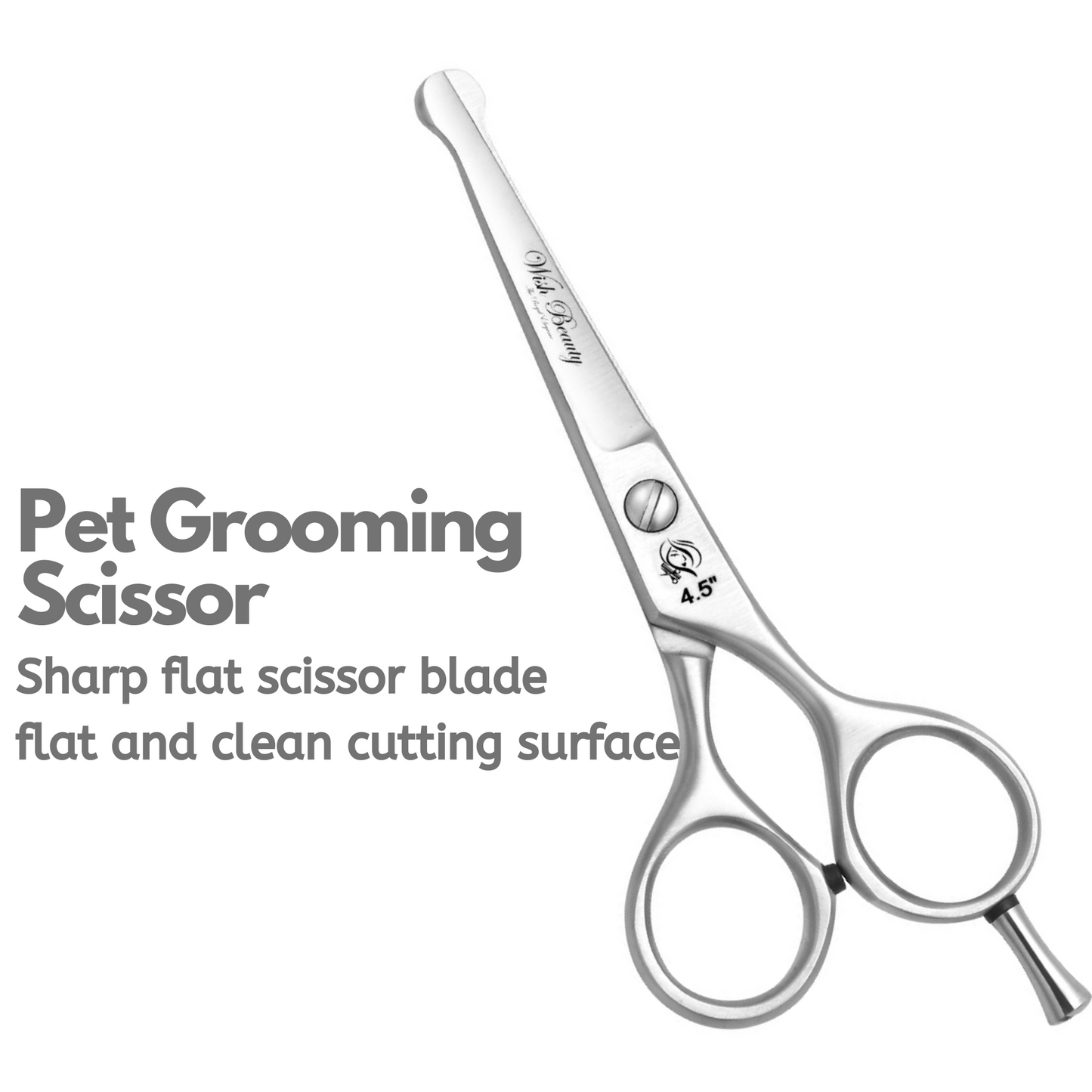 4.5" Pet Grooming Scissors Stainless Steel Cats and Dogs Hair Seam Scissors Up and Down Curved Scissors Sharp Haircut Pet Tool Set - Wishbeautyscissors