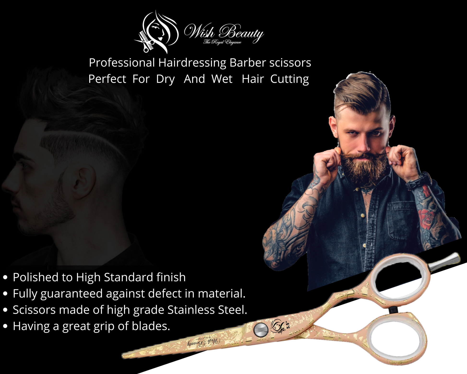 Professional Hair Scissors Haircut Trimming Grooming Shaping Scissors - Wishbeautyscissors