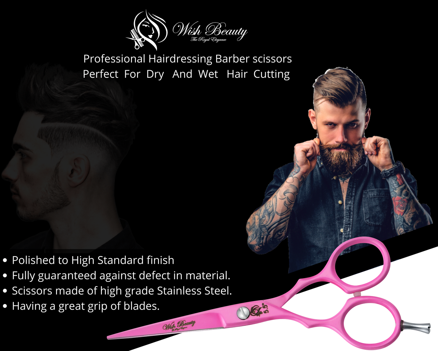 5.5" Left Hand Professional Salon Hair Cutting Scissors and Thinning Shears - Perfect for Left-handed Hairdresser - Wishbeautyscissors