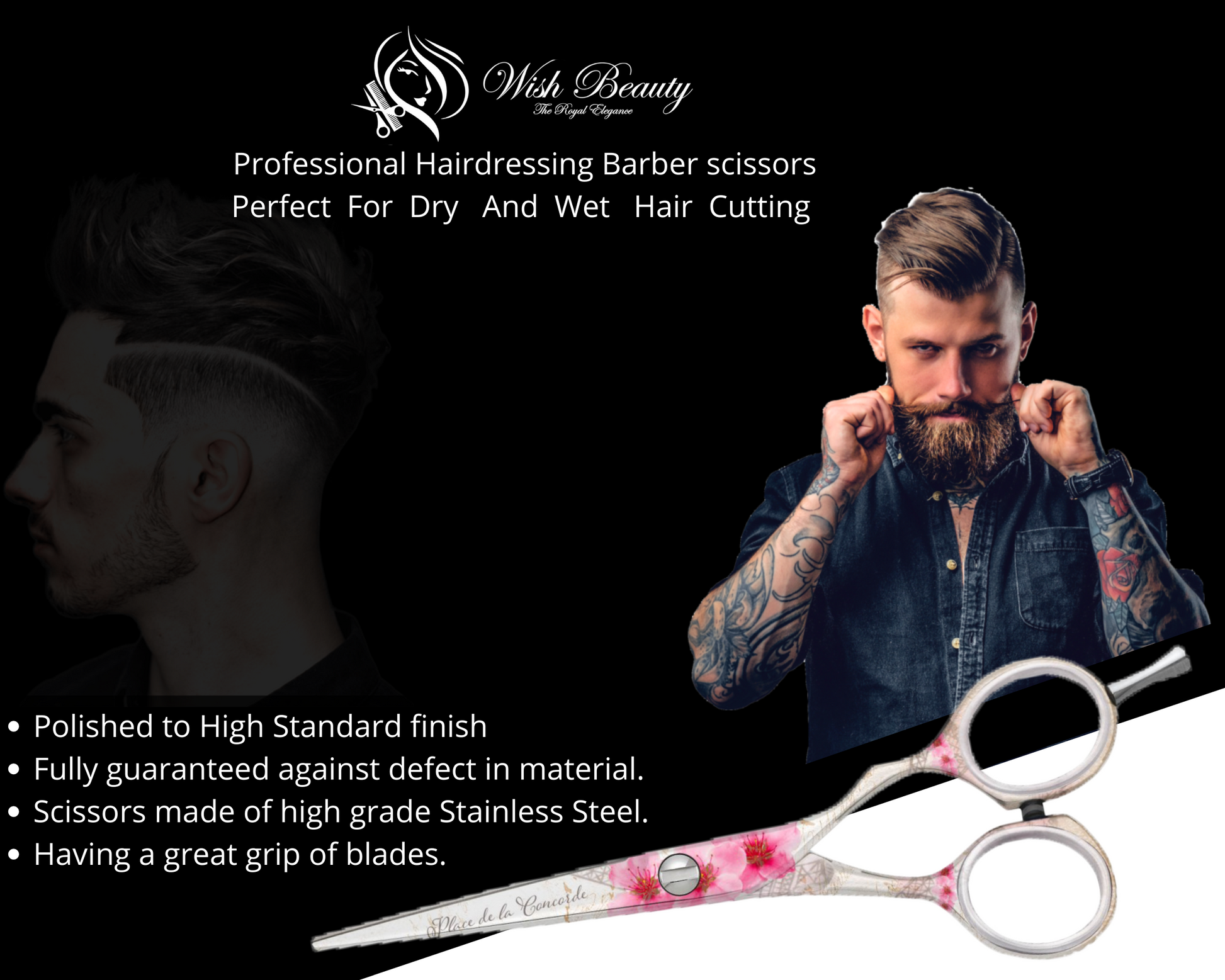 Professional Hairdressing Scissors - 5.5 inches Hair Scissors - Japanese Scissors For Men - Wishbeautyscissors