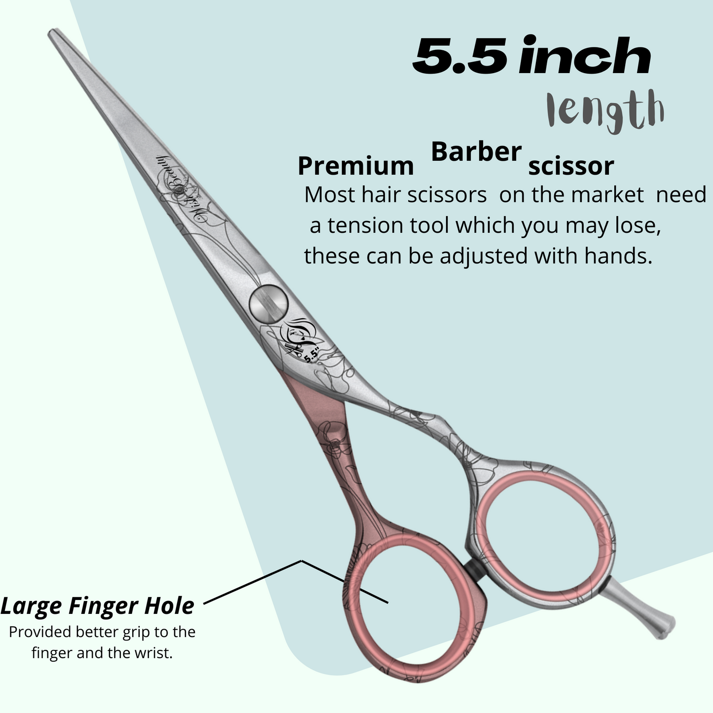 Hairdressers Barbers Stainless Steel Hair Cutting scissors 5.5 Japanese steel - Wishbeautyscissors