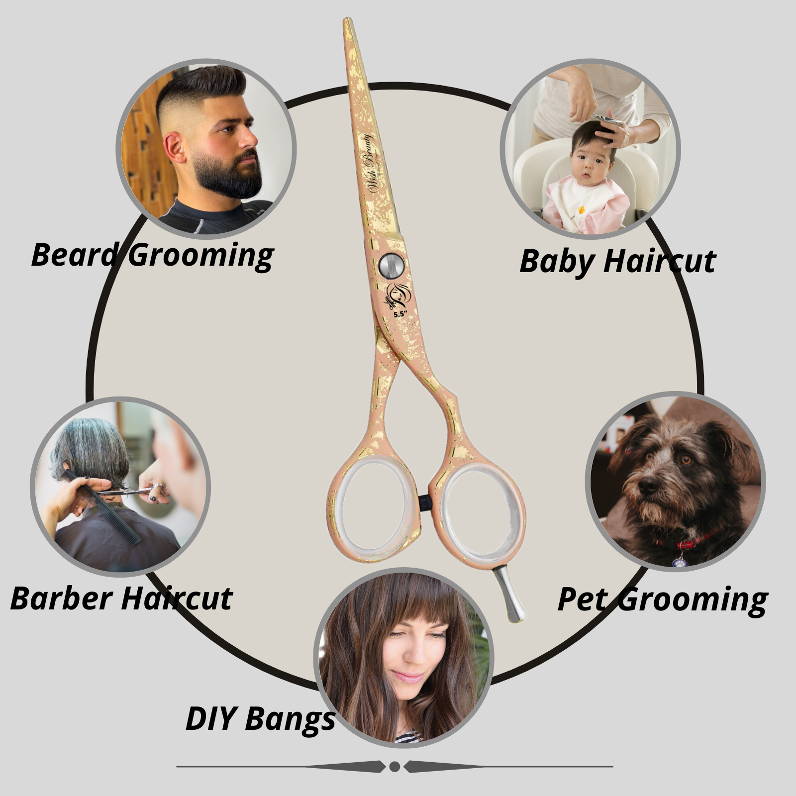 Professional Hair Scissors Haircut Trimming Grooming Shaping Scissors - Wishbeautyscissors