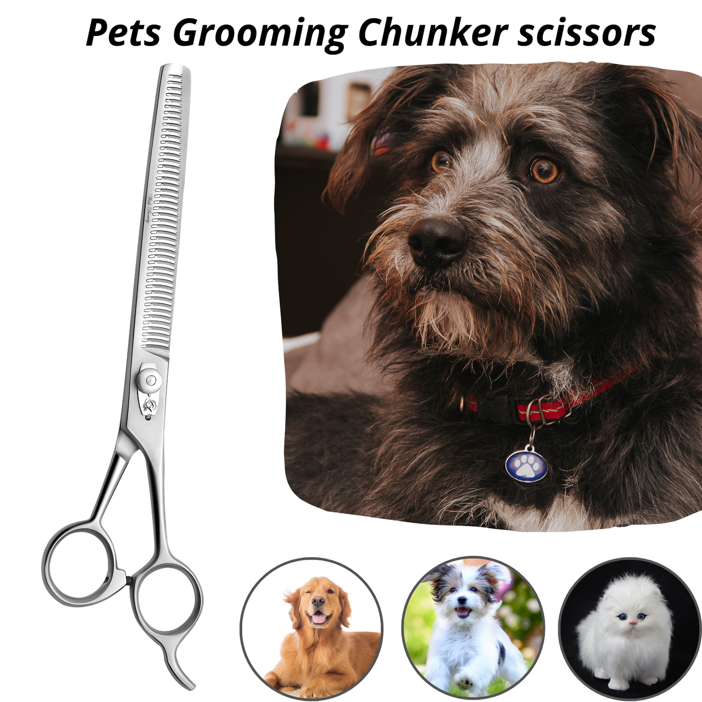 Pet Grooming Thinning Scissors Stainless Steel Cats and Dogs Hair Scissors Thinning scissor 8.5 inch - Wishbeautyscissors