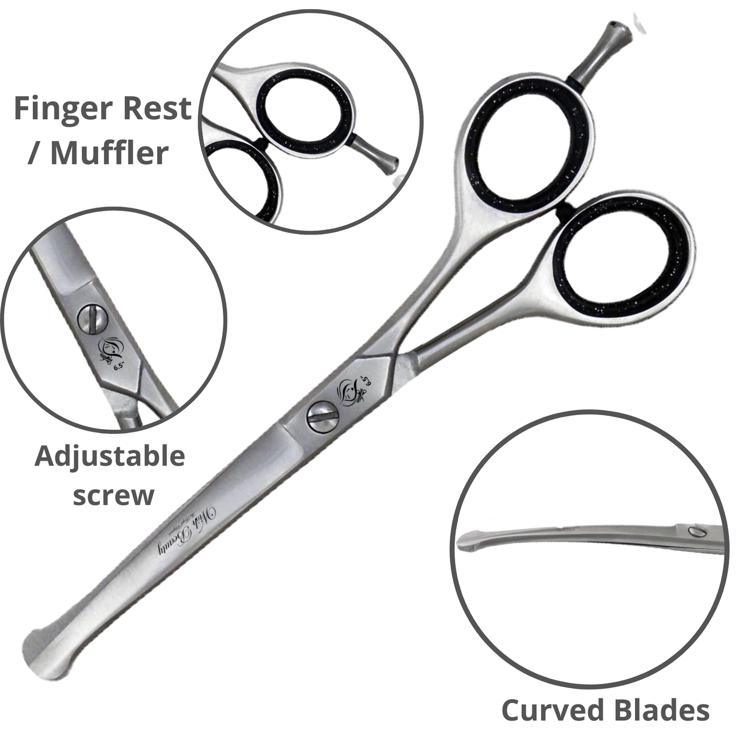 Professional Dog Grooming Shears | Pet Hair Cutting Scissors Set, with Rounded Safety Tips & Sharp  Stainless-Steel Blades. for Body, Paw and Face Trimming - Wishbeautyscissors