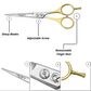 Professional Hair Cutting 6" Barber Scissors, Stainless Steel, with Finger rest - Wishbeautyscissors