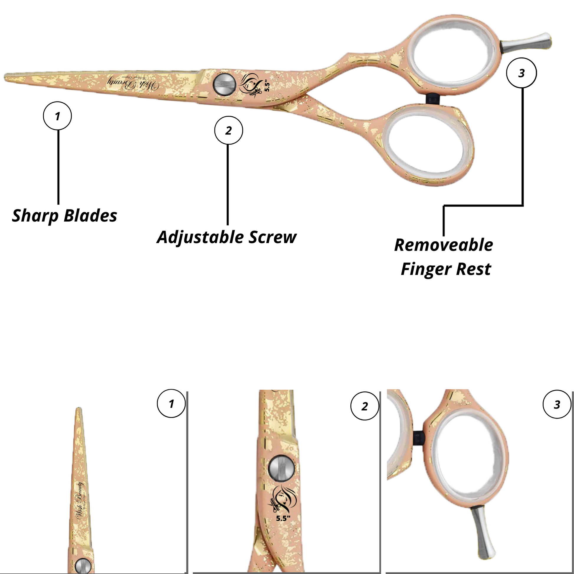 Professional Hair Scissors Haircut Trimming Grooming Shaping Scissors - Wishbeautyscissors