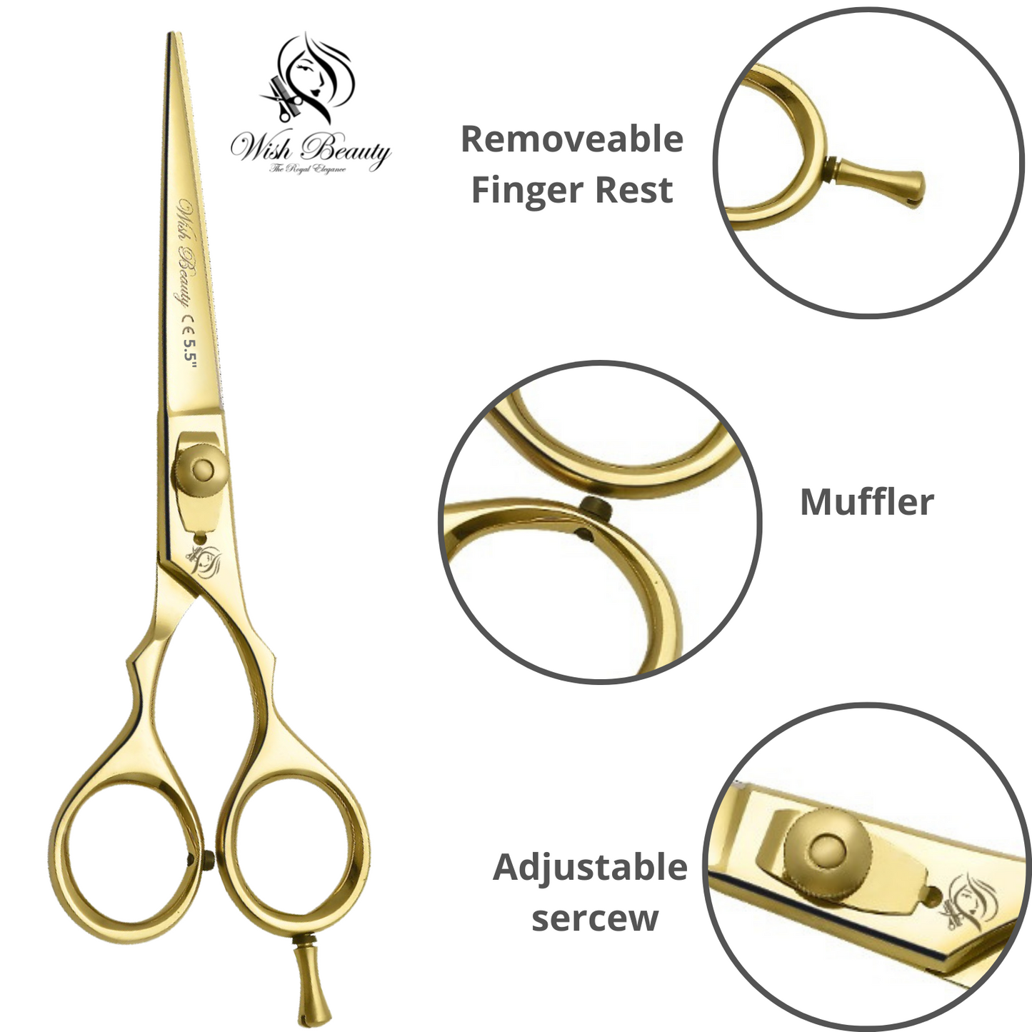 Golden Hairdressers Scissors 5.5" - Wishbeautyscissors