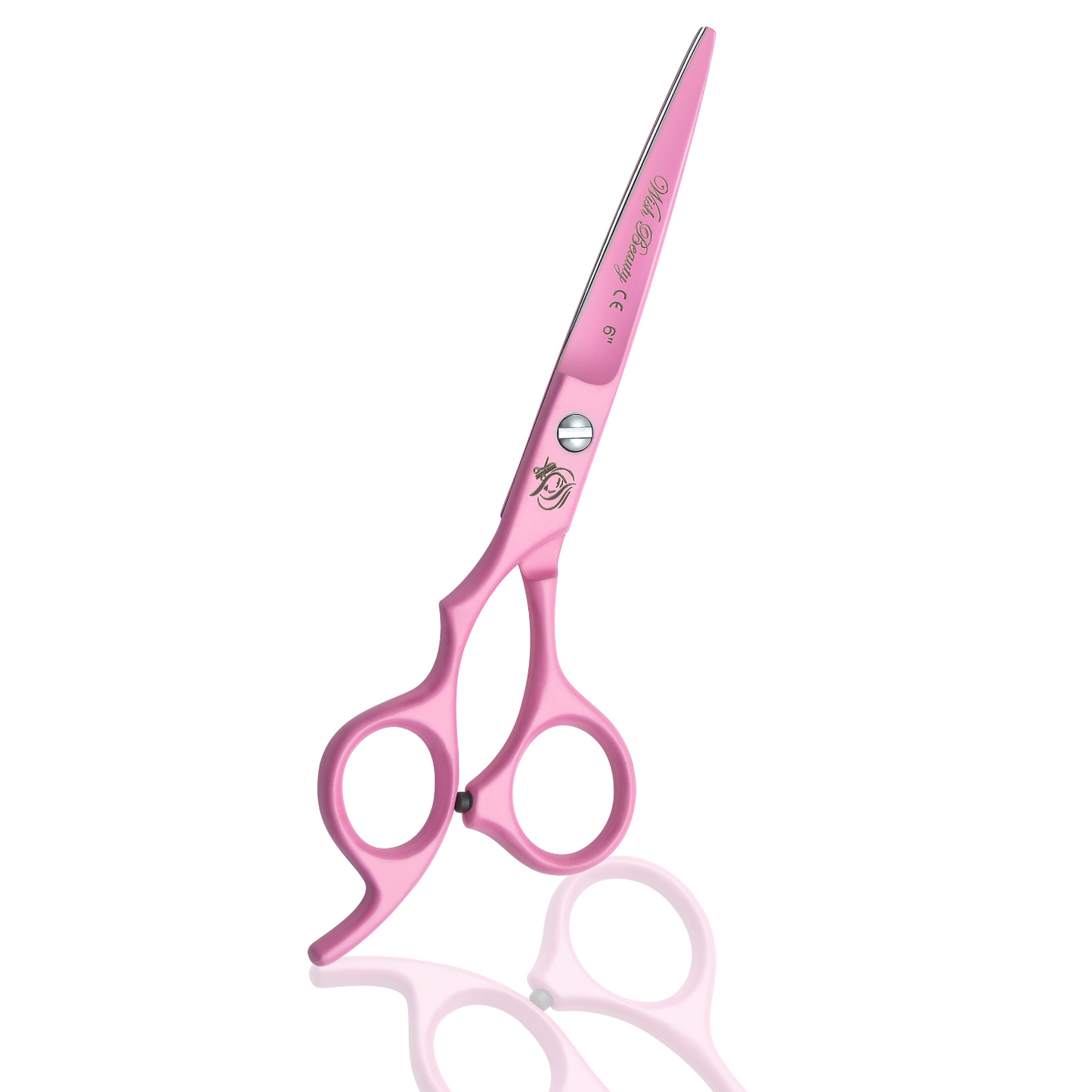 Pink Hairdressers scissors left handed 6" - Wishbeautyscissors