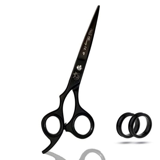 Black Hairdressers Scissors Left Handed 6" - Wishbeautyscissors