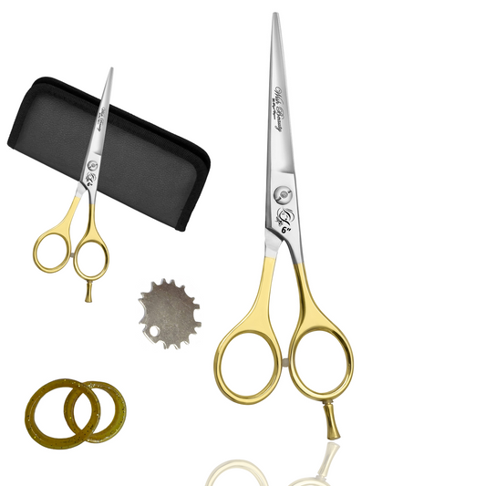 Professional Hair Cutting 6" Barber Scissors, Stainless Steel, with Finger rest - Wishbeautyscissors