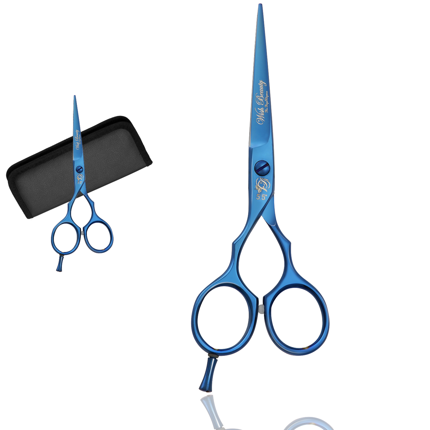 5.5" Left Hand Professional Salon Hair Cutting Scissors and Thinning Shears - Perfect for Left-handed Hairdresser - Wishbeautyscissors