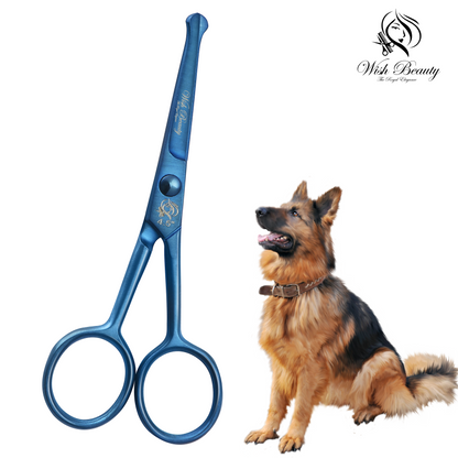 Professional Pet Grooming Scissors with Round Tip Stainless Steel Dog Eye Cutter for Dogs and Cats, Professional Grooming Tool, Size 4.5" - Wishbeautyscissors