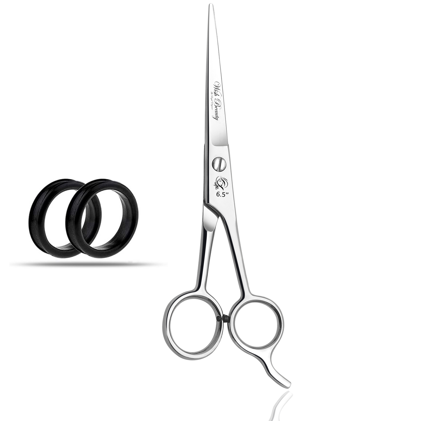 Hairdressing Scissors for Hair Cutting - Stainless Steel 6.5 inch Hair Scissors with Sharp Edge Hair Cutting Scissors - Barber Scissors with Pouch for Salon, Home, Men, Women - Wishbeautyscissors