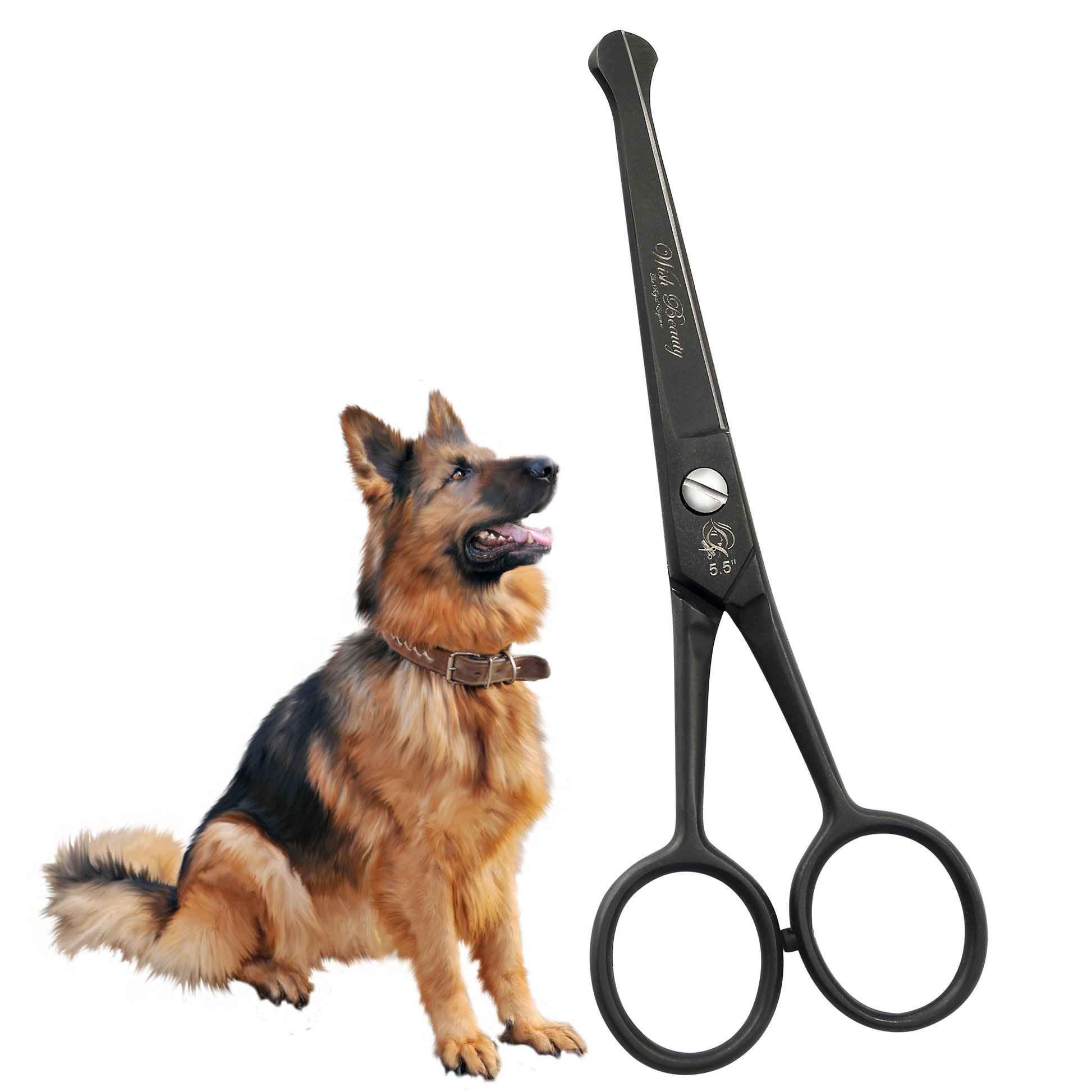 Professional Pet Grooming Scissors with Round Tip Stainless Steel Dog Eye Cutter for Dogs and Cats, Professional Grooming Tool, Size 4.5" - Wishbeautyscissors