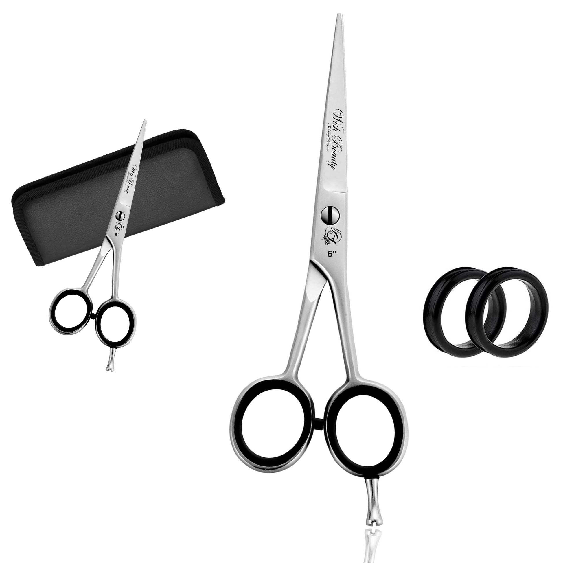 Hair Cutting Scissors Professional Home Haircutting Barber/Salon Thinning Shears Kit with Comb and Case for Men/Women - Wishbeautyscissors